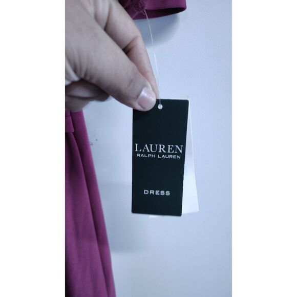 NWT Lauren Ralph Lauren Women's Fuchsia Twisted Knot Sleeved Dress Size 6 - Picture 5 of 9